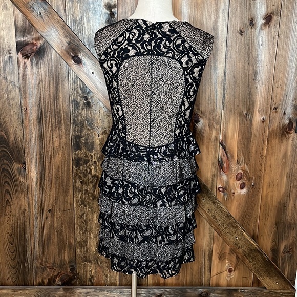 BCBG Maxazria Tan & Black Lace dress - Picture 5 of 12
